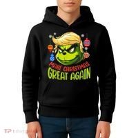 Make Christmas Great Again Donald Trump Xmas Funny Gift Kids Hoodie thumb 4