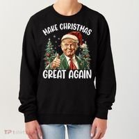 Make Christmas Great Again Donald Trump Funny Holiday Women's Sweatshirt thumb 0