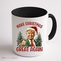 Make Christmas Great Again Donald Trump Funny Holiday Coffee Mug thumb 1