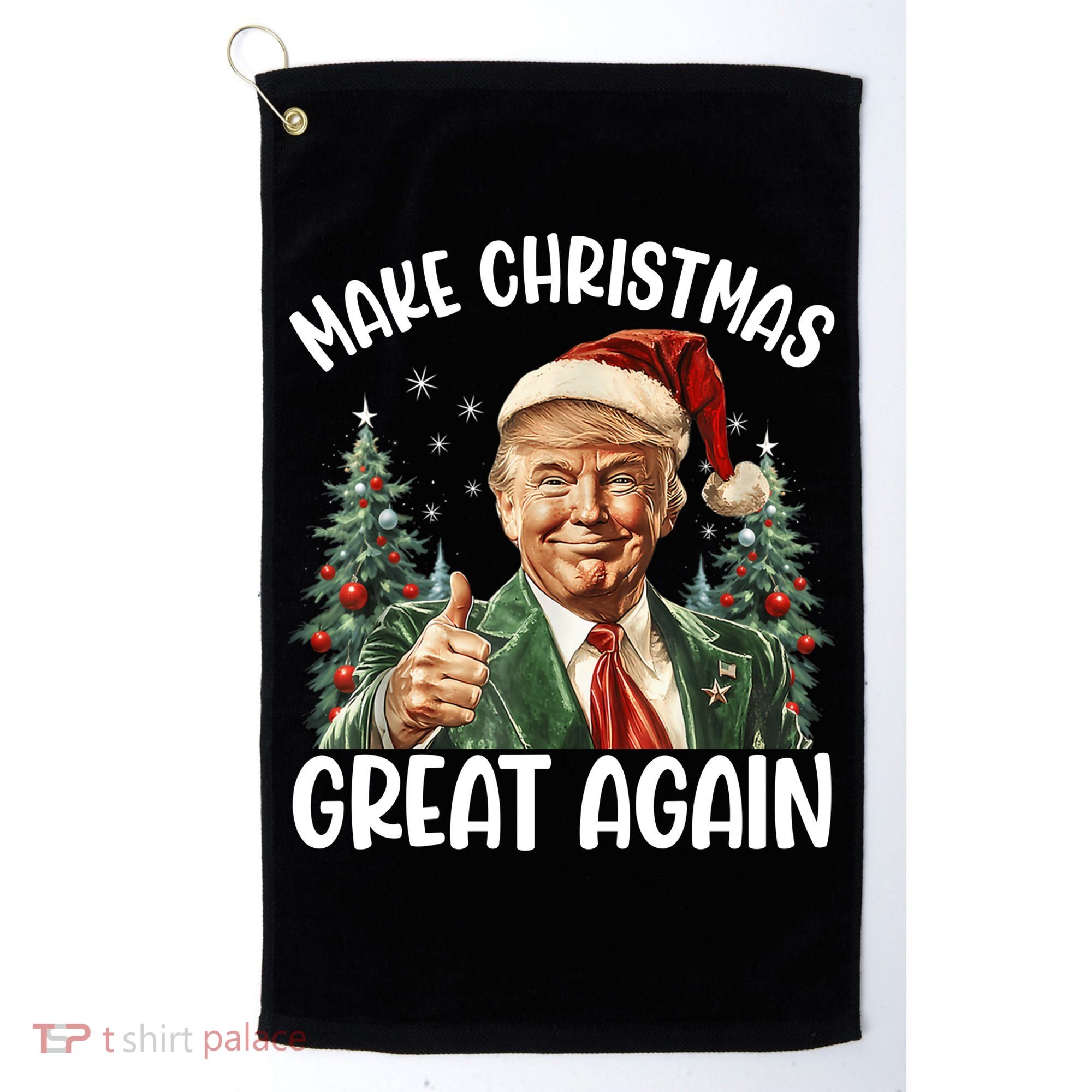 Make Christmas Great Again Donald Trump Funny Holiday Golf Towel