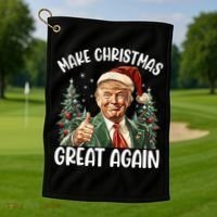 Make Christmas Great Again Donald Trump Funny Holiday Golf Towel thumb 1