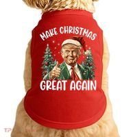 Make Christmas Great Again Donald Trump Funny Holiday Doggie Tank thumb 0