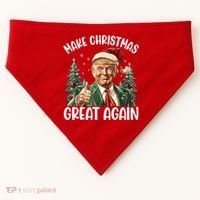 Make Christmas Great Again Donald Trump Funny Holiday USA-Made Doggie Bandana thumb 0