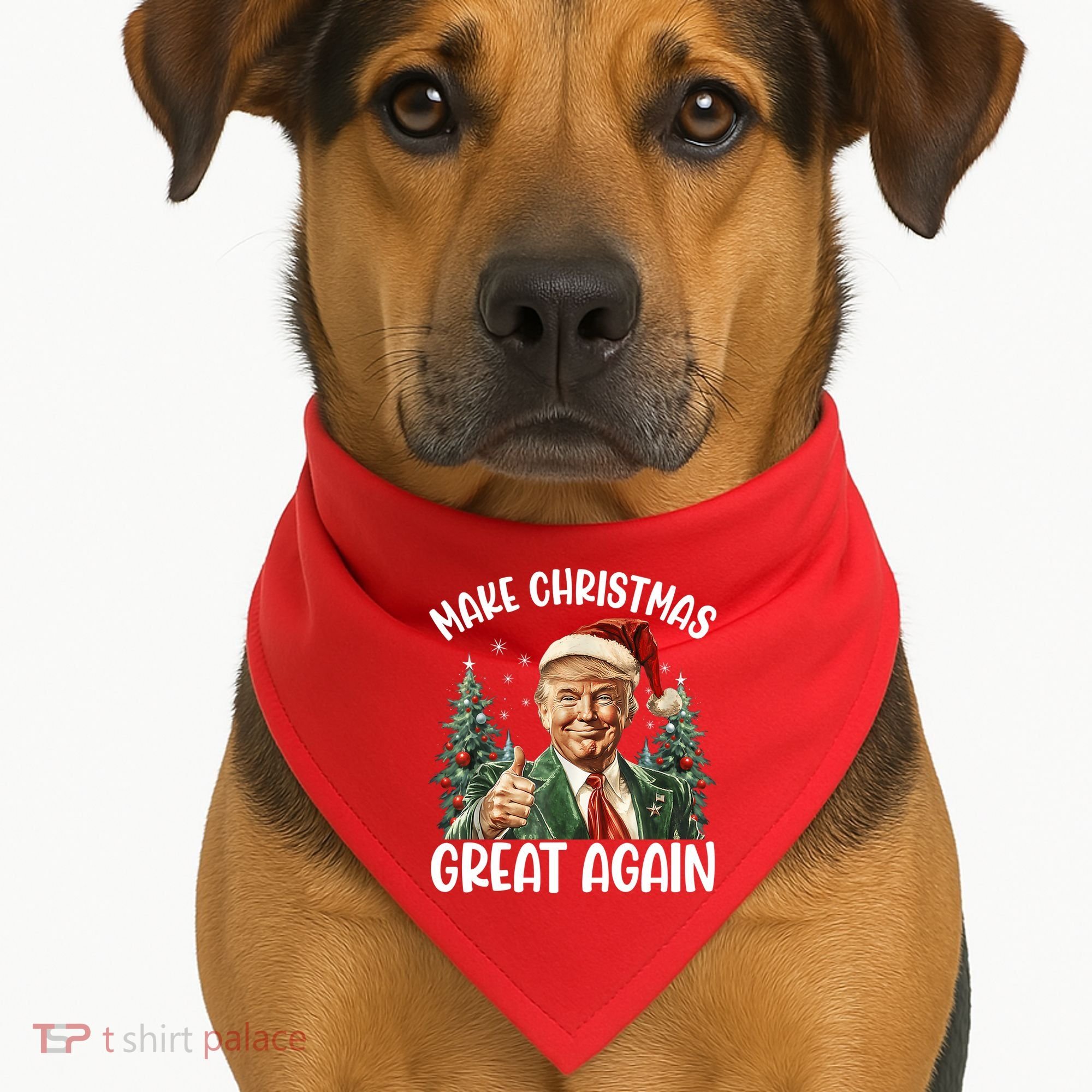 Make Christmas Great Again Donald Trump Funny Holiday USA-Made Doggie Bandana