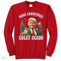 Make Christmas Great Again Donald Trump Funny Holiday Sweatshirt thumb 0