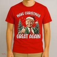 Make Christmas Great Again Donald Trump Funny Holiday T-Shirt thumb 3
