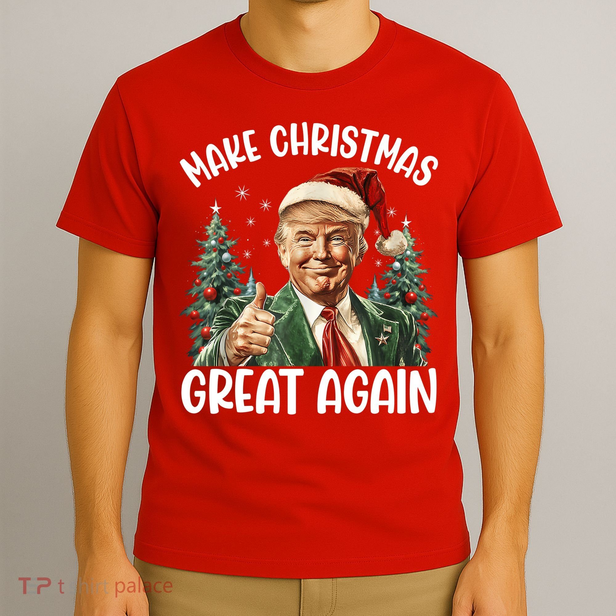 Make Christmas Great Again Donald Trump Funny Holiday T-Shirt