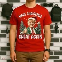 Make Christmas Great Again Donald Trump Funny Holiday T-Shirt thumb 6