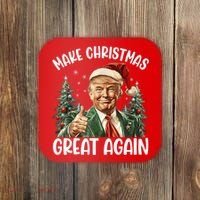 Make Christmas Great Again Donald Trump Funny Holiday Coaster thumb 0