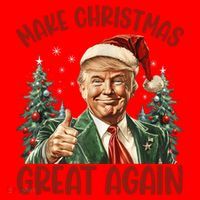 Make Christmas Great Again Donald Trump Funny Holiday Santa Hat thumb 1