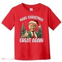 Make Christmas Great Again Donald Trump Funny Holiday Toddler T-Shirt thumb 0