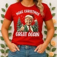Make Christmas Great Again Donald Trump Funny Holiday Women's T-Shirt thumb 2