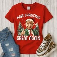 Make Christmas Great Again Donald Trump Funny Holiday Women's T-Shirt thumb 3