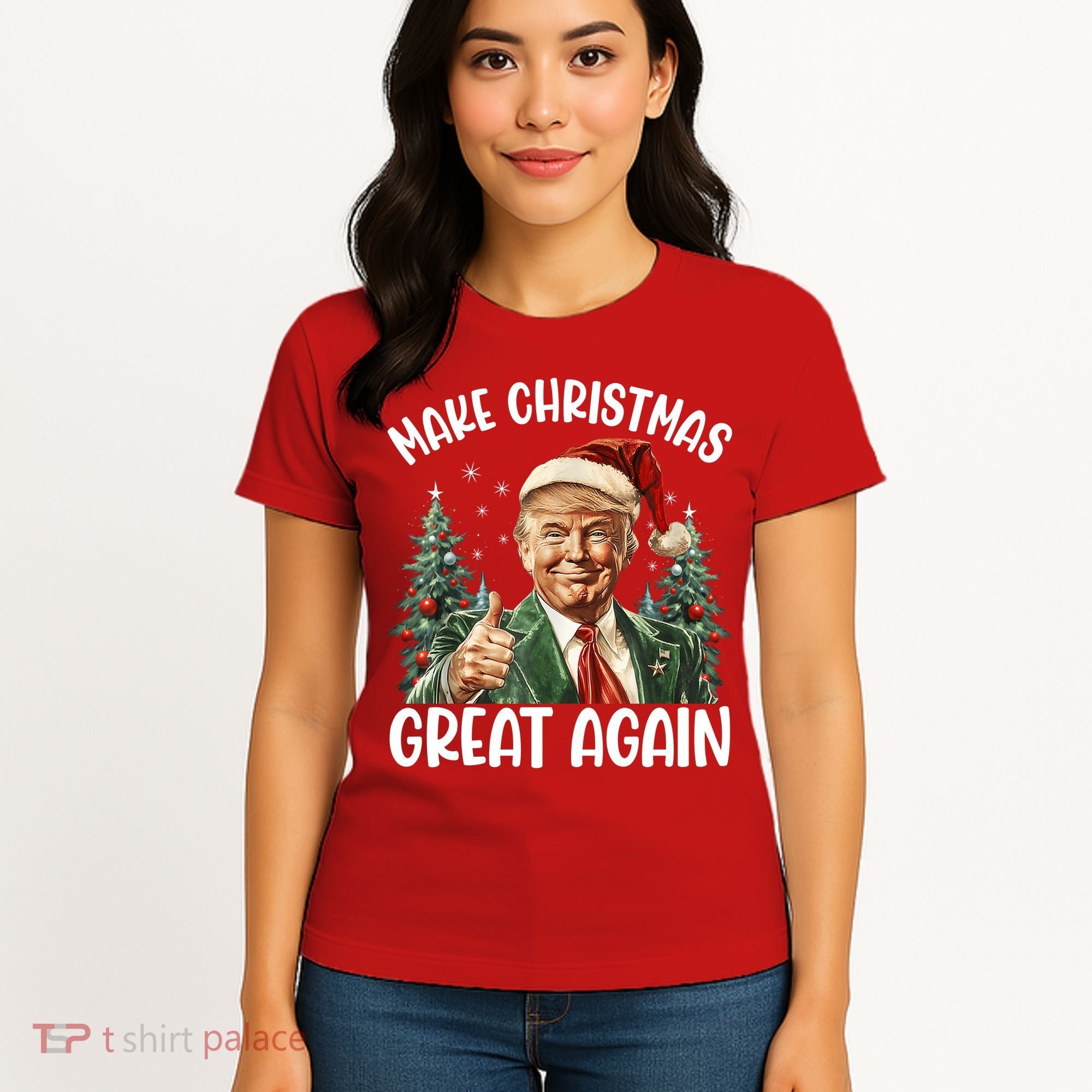 Make Christmas Great Again Donald Trump Funny Holiday Women's T-Shirt