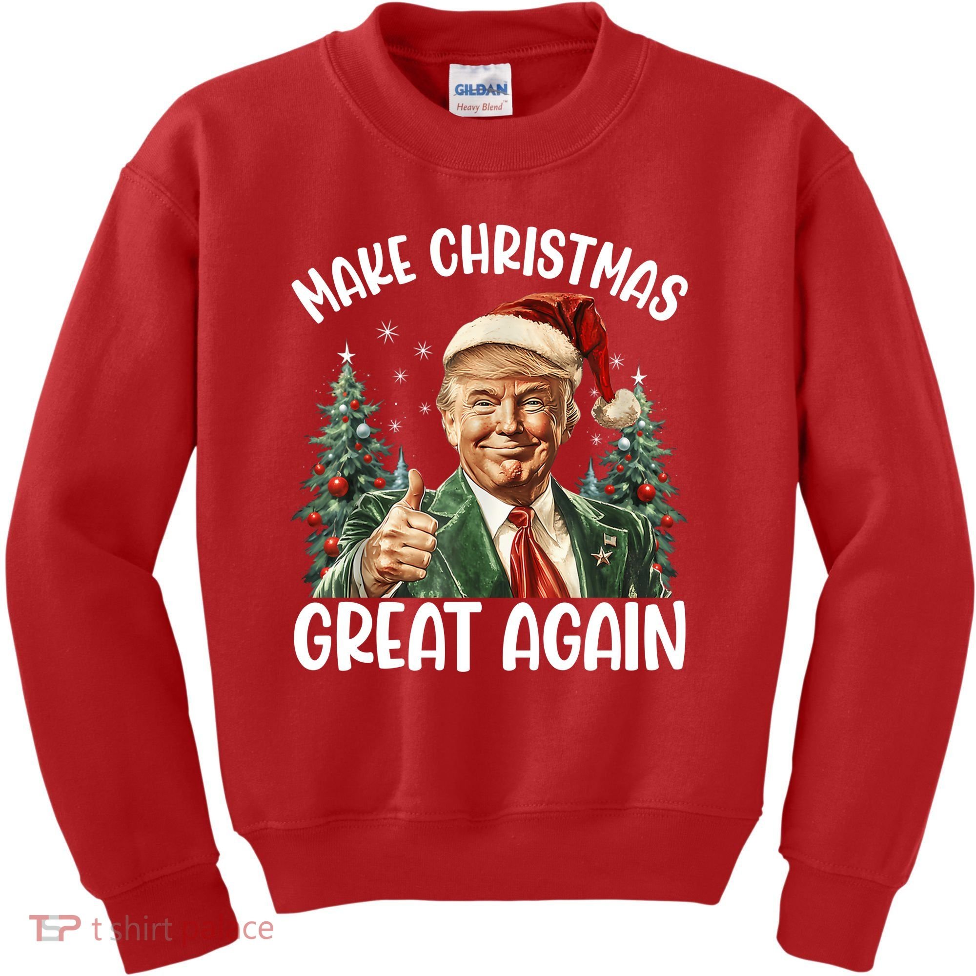 Make Christmas Great Again Donald Trump Funny Holiday Kids Sweatshirt