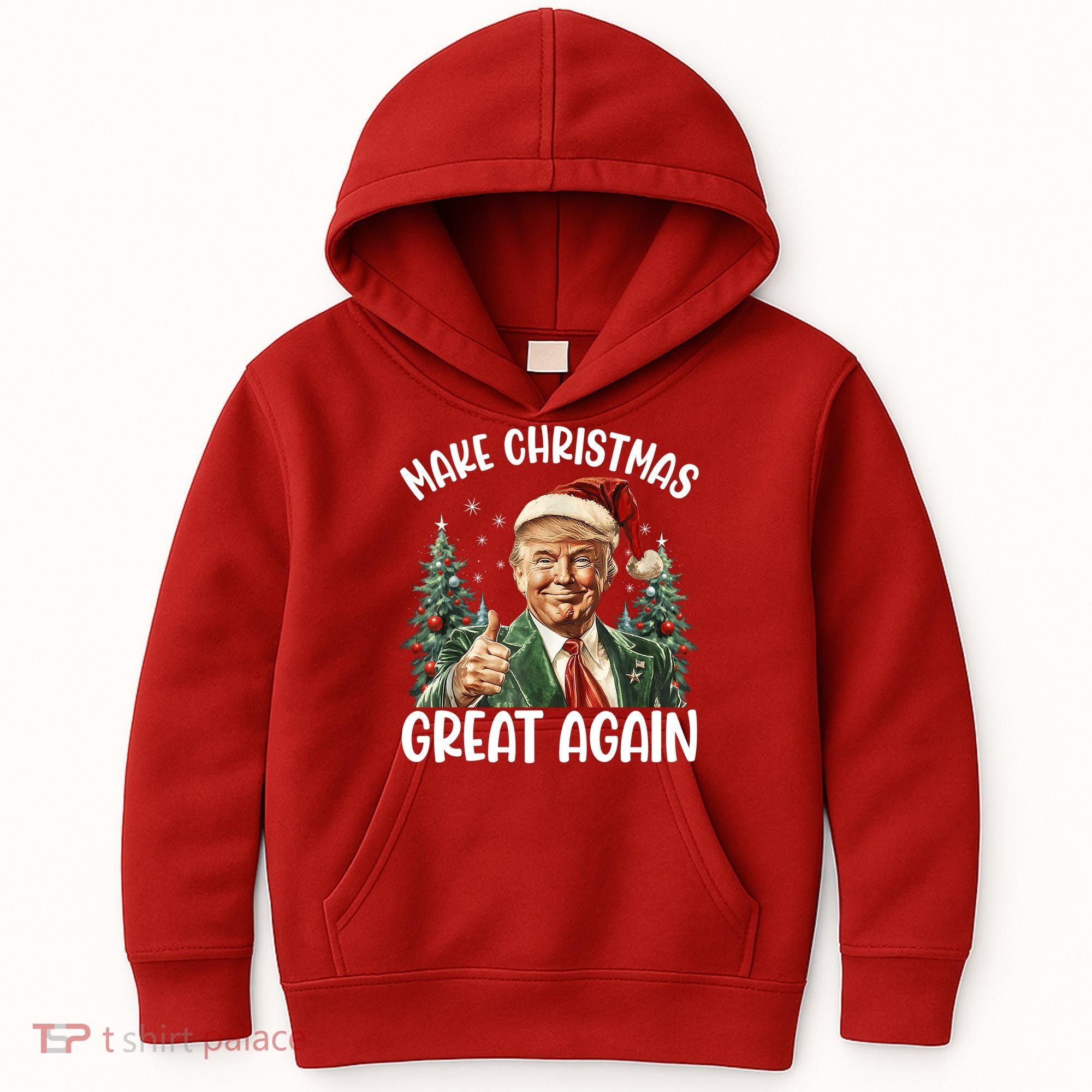 Make Christmas Great Again Donald Trump Funny Holiday Kids Hoodie