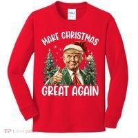 Make Christmas Great Again Donald Trump Funny Holiday Kids Long Sleeve Shirt thumb 0