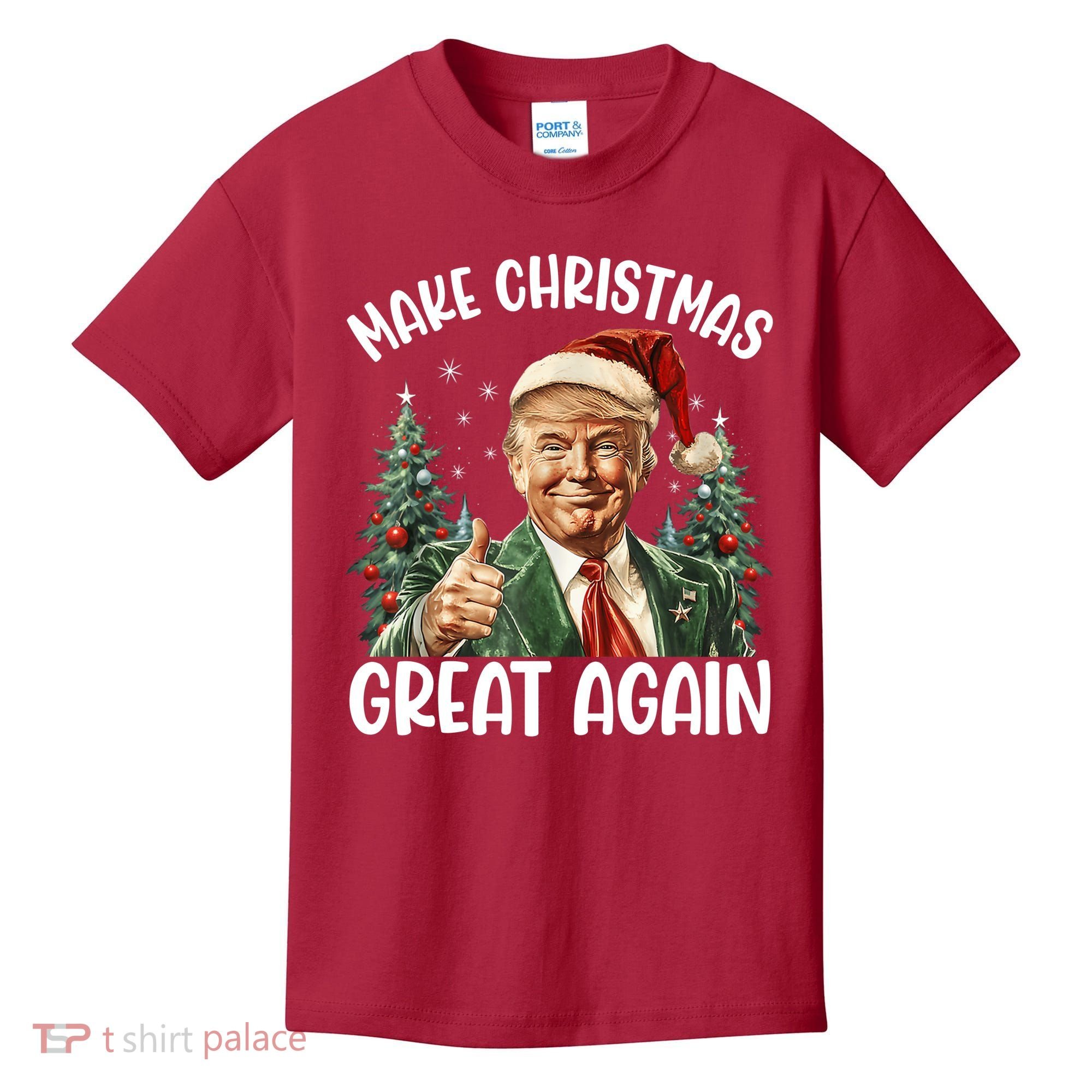 Make Christmas Great Again Donald Trump Funny Holiday Kids T-Shirt