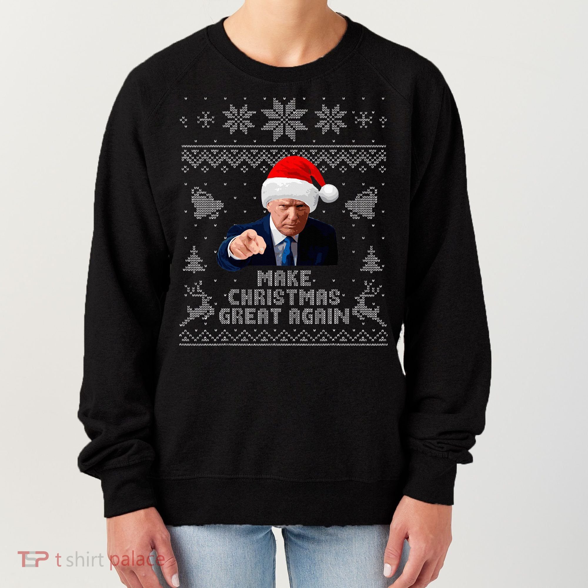Make Christmas Great Again Donald Trump Holiday Women's Sweatshirt