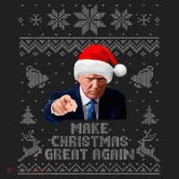 Make Christmas Great Again Donald Trump Holiday Beanie thumb 2