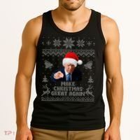 Make Christmas Great Again Donald Trump Holiday Tank Top thumb 3