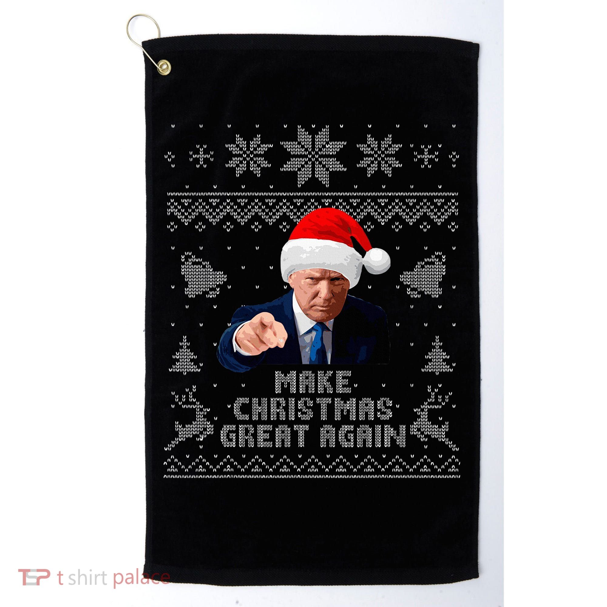 Make Christmas Great Again Donald Trump Holiday Golf Towel