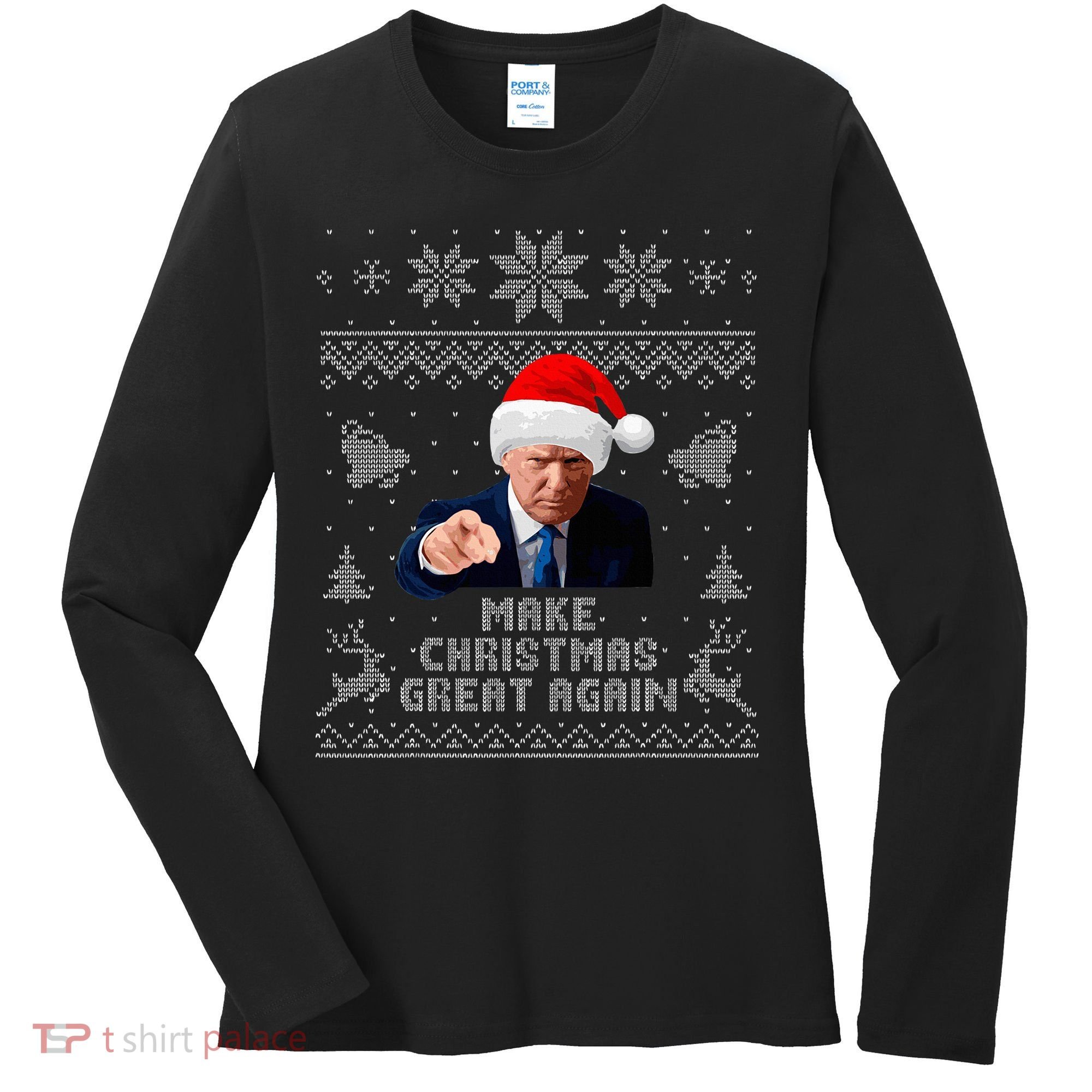 Make Christmas Great Again Donald Trump Holiday Women's Long Sleeve Shirt