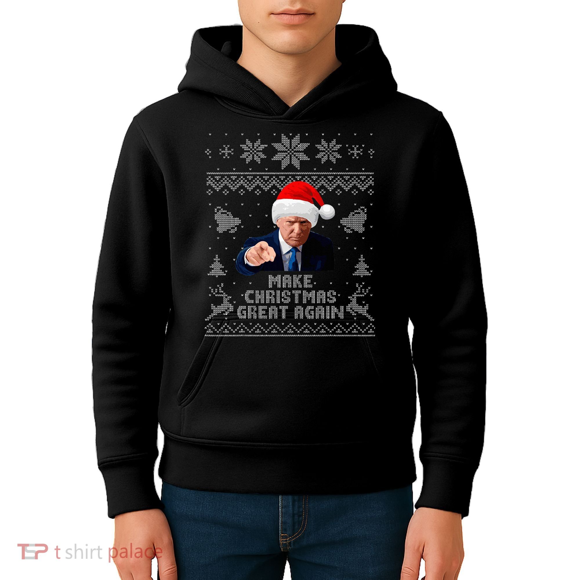 Make Christmas Great Again Donald Trump Holiday Kids Hoodie