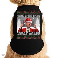 Make Christmas Great Again Funny Trump Pajamas Ugly Sweater Doggie Tank thumb 0