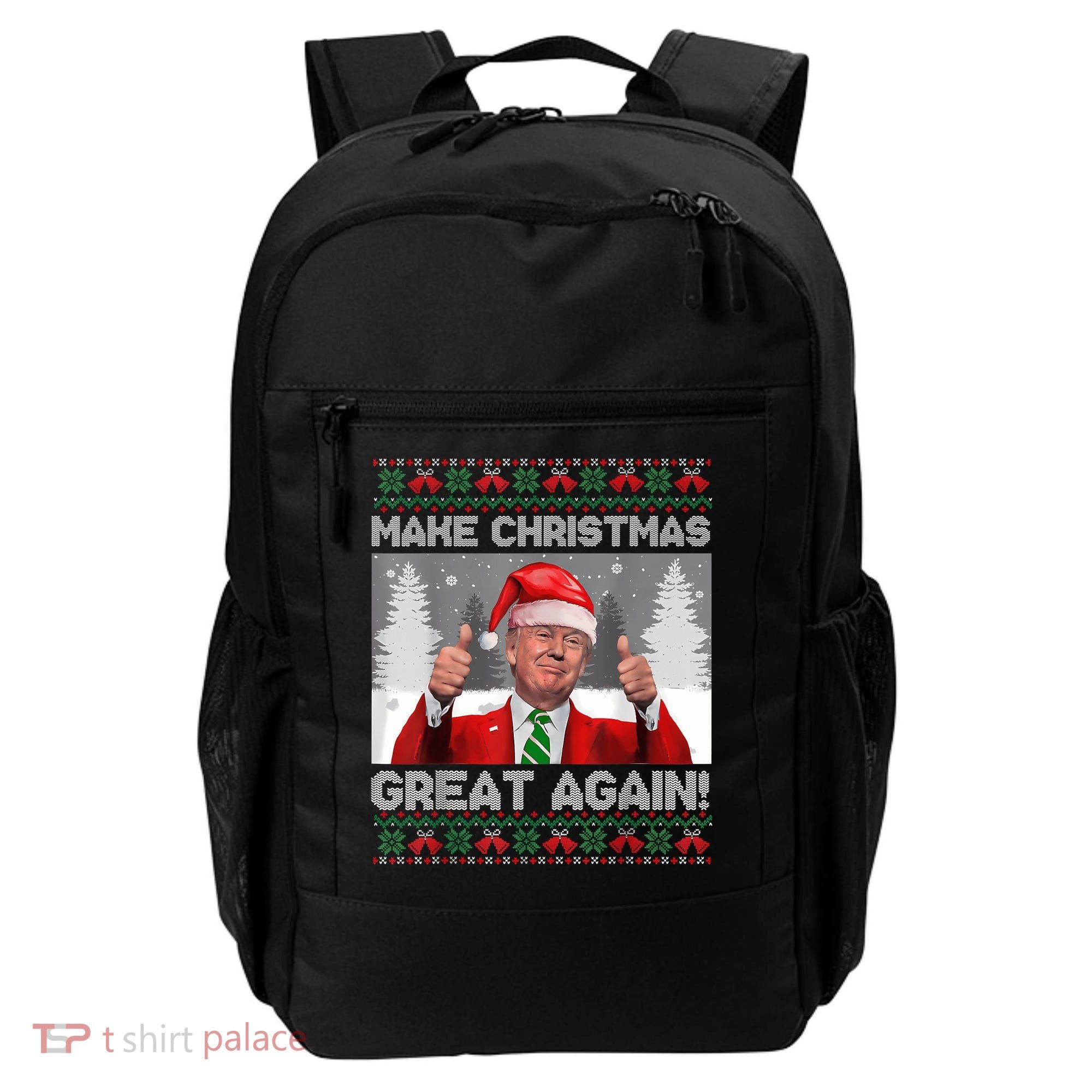 Make Christmas Great Again Funny Trump Pajamas Ugly Sweater Backpack