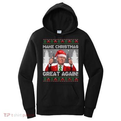 Make Christmas Great Again Funny Trump Pajamas Ugly Sweater Women's Hoodie