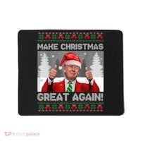 Make Christmas Great Again Funny Trump Pajamas Ugly Sweater Mousepad thumb 0