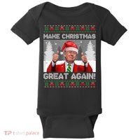 Make Christmas Great Again Funny Trump Pajamas Ugly Sweater Baby Bodysuit thumb 0