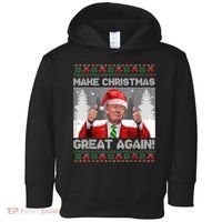 Make Christmas Great Again Funny Trump Pajamas Ugly Sweater Toddler Hoodie thumb 0