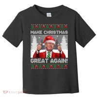 Make Christmas Great Again Funny Trump Pajamas Ugly Sweater Toddler T-Shirt thumb 0