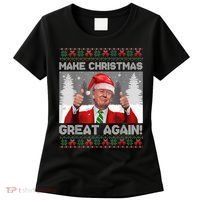 Make Christmas Great Again Funny Trump Pajamas Ugly Sweater Women's T-Shirt thumb 0