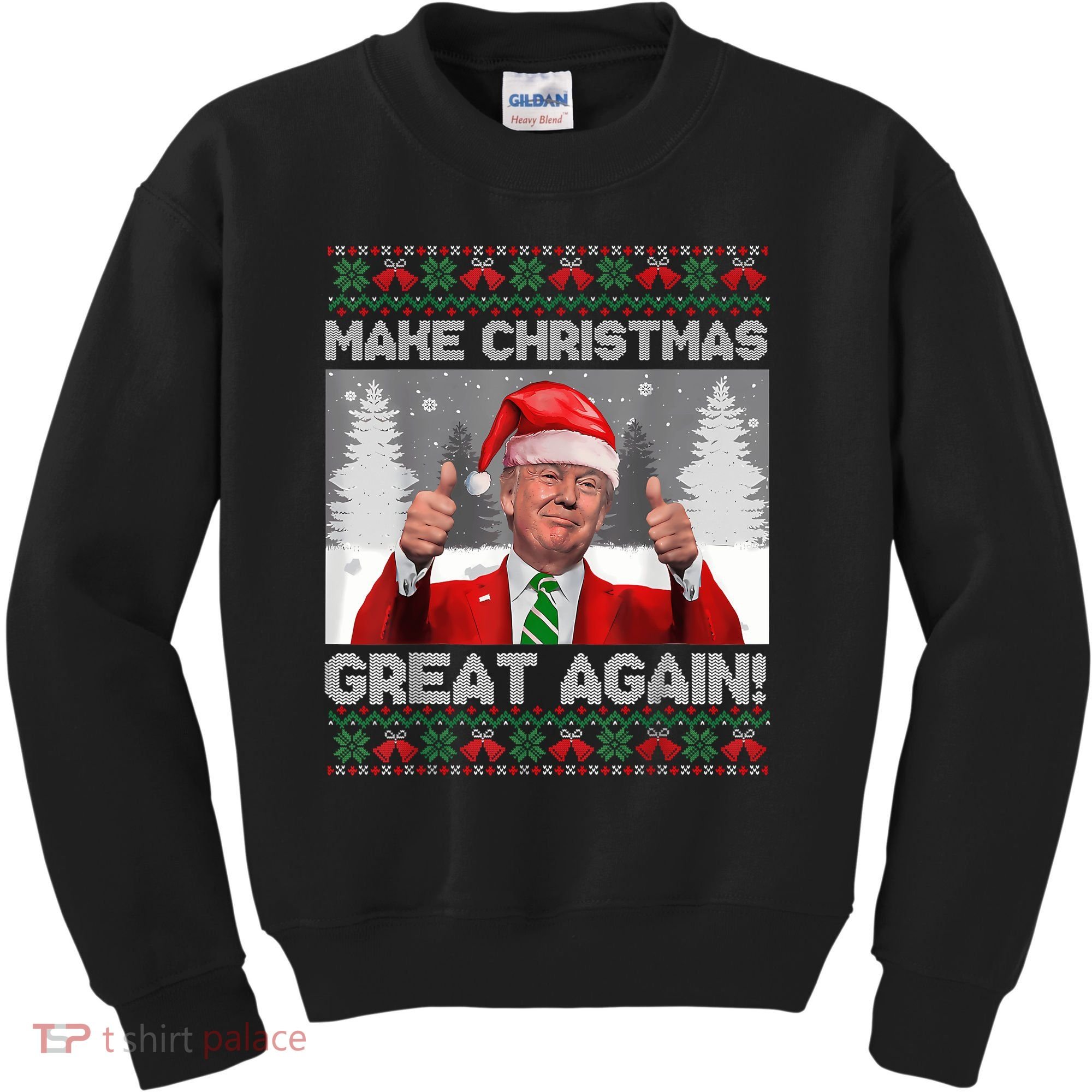 Make Christmas Great Again Funny Trump Pajamas Ugly Sweater Kids Sweatshirt