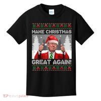 Make Christmas Great Again Funny Trump Pajamas Ugly Sweater Kids T-Shirt thumb 0