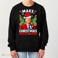 Make Christmas Great Again Funny Donald Trump Santa Xmas Women's Sweatshirt thumb 0