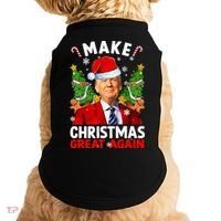 Make Christmas Great Again Funny Donald Trump Santa Xmas Doggie Tank thumb 0