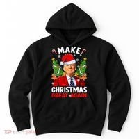 Make Christmas Great Again Funny Donald Trump Santa Xmas Hoodie thumb 0
