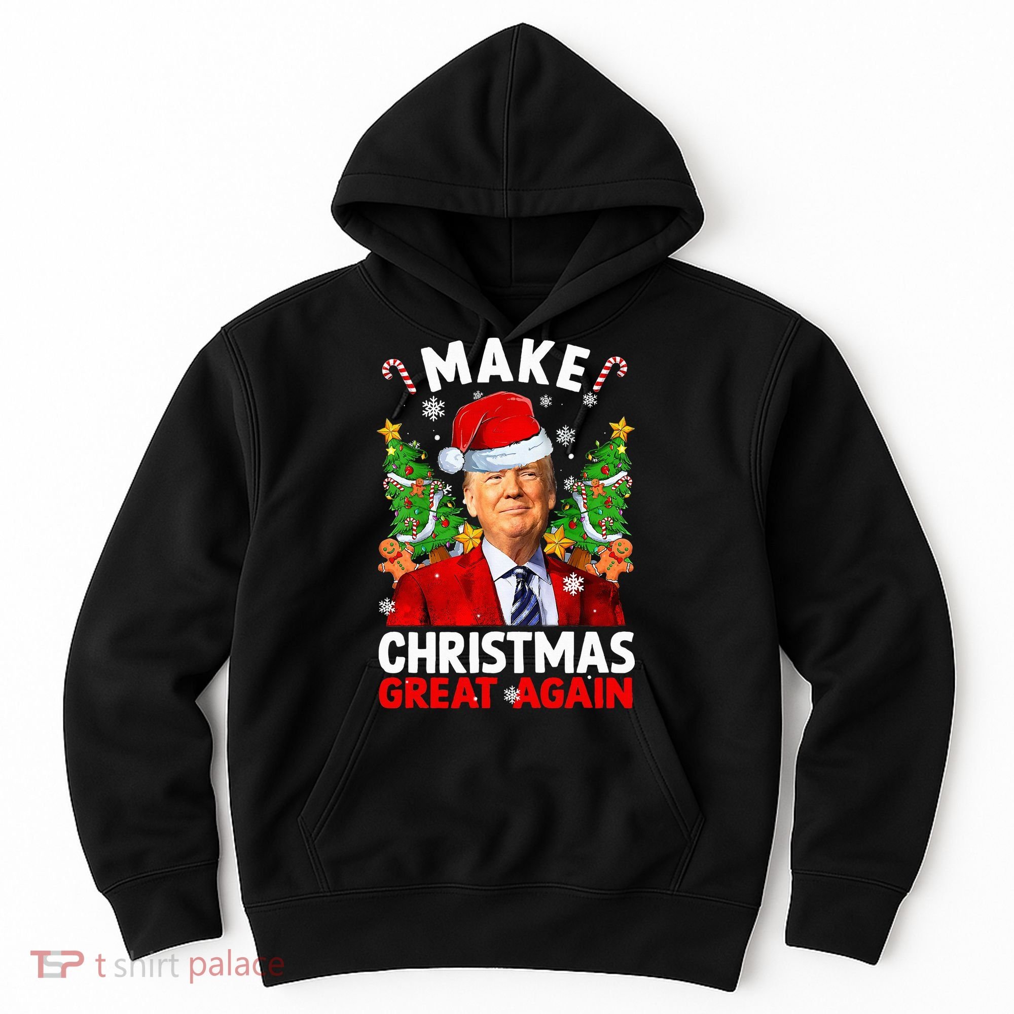 Make Christmas Great Again Funny Donald Trump Santa Xmas Hoodie