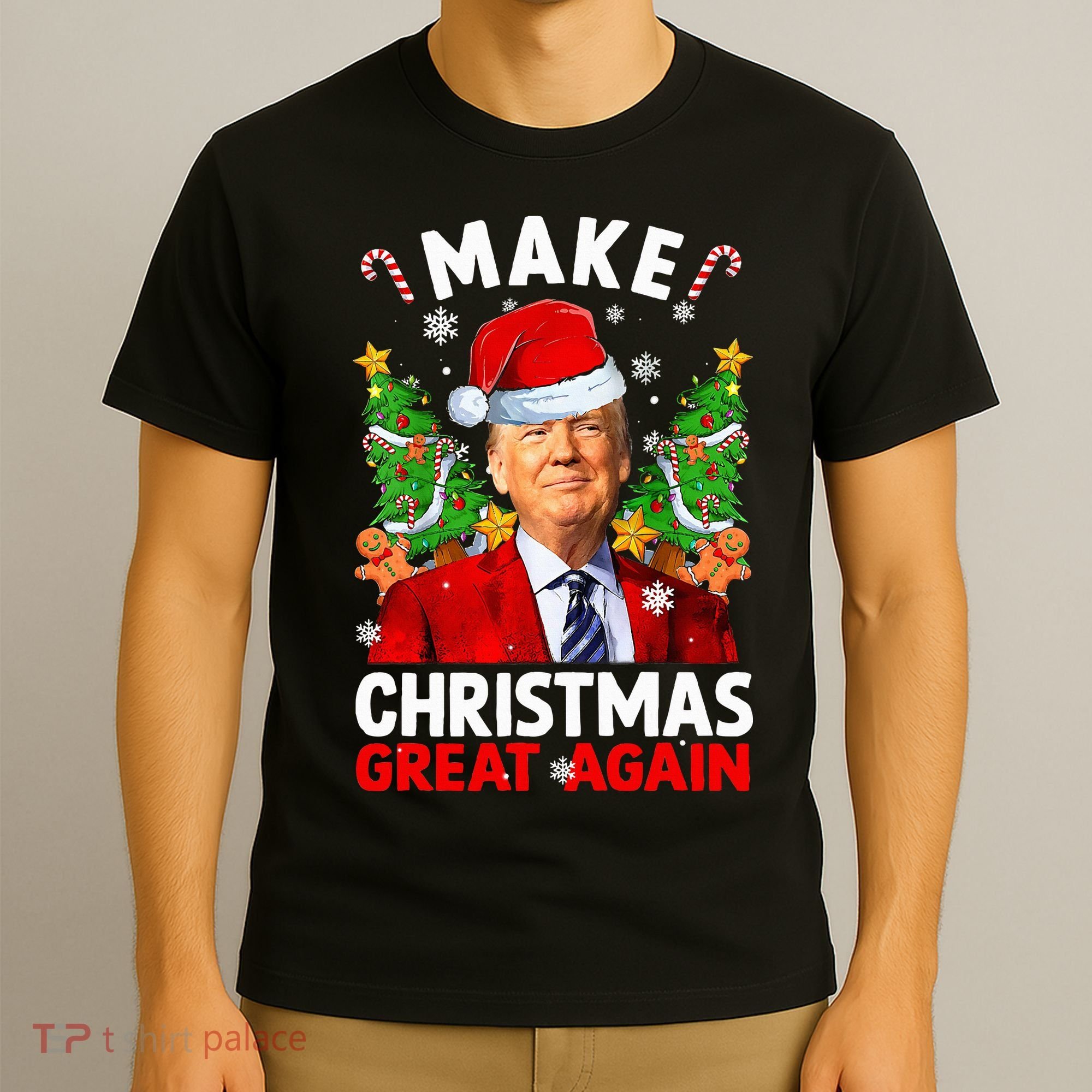 Make Christmas Great Again Funny Donald Trump Santa Xmas T-Shirt