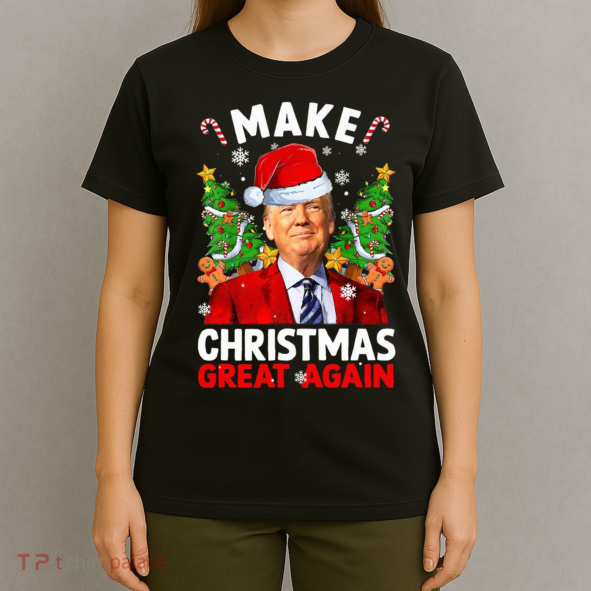 Make Christmas Great Again Funny Donald Trump Santa Xmas T-Shirt