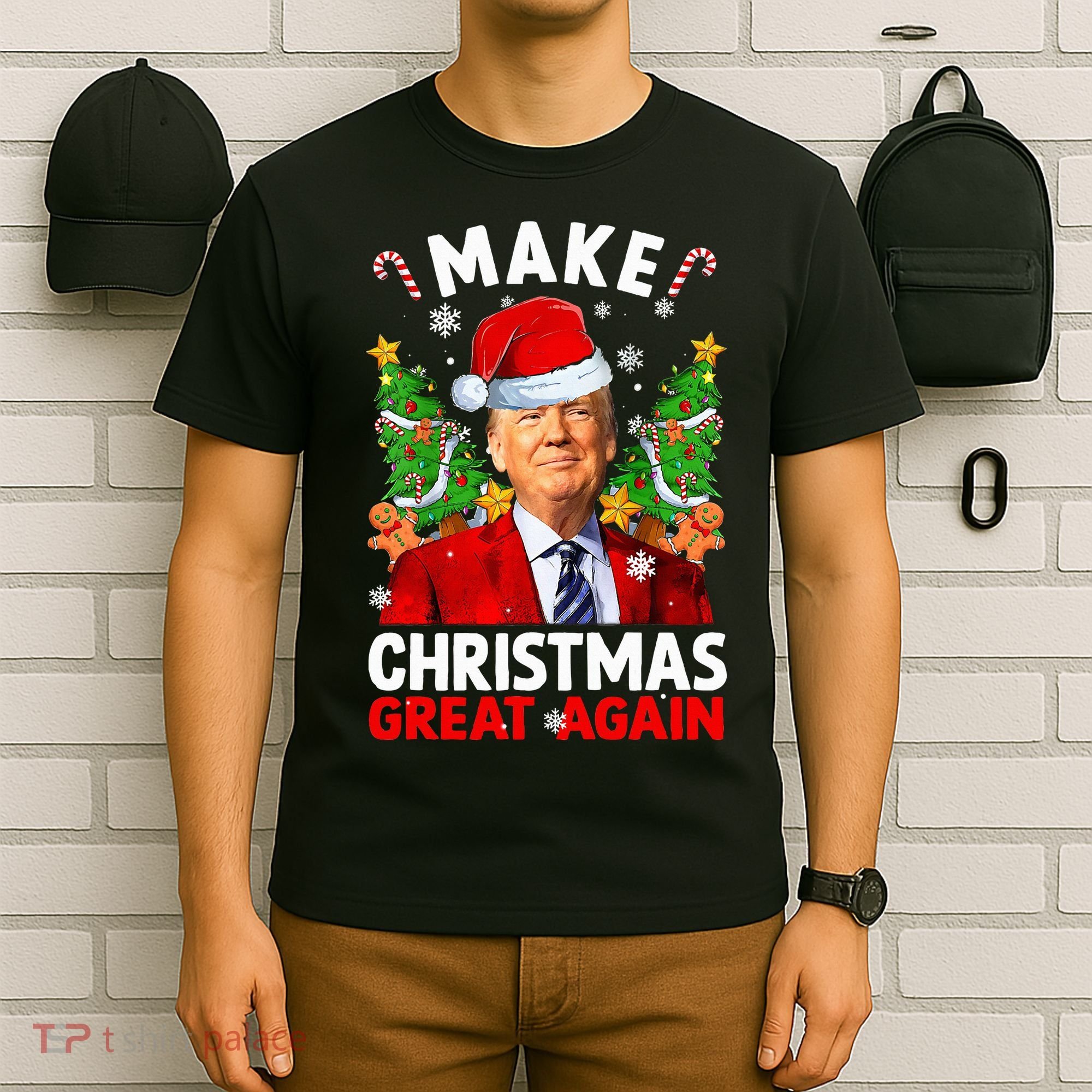 Make Christmas Great Again Funny Donald Trump Santa Xmas T-Shirt