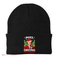 Make Christmas Great Again Funny Donald Trump Santa Xmas Beanie thumb 0