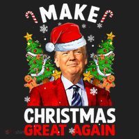 Make Christmas Great Again Funny Donald Trump Santa Xmas Beanie thumb 2