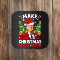 Make Christmas Great Again Funny Donald Trump Santa Xmas Coaster thumb 0