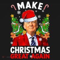Make Christmas Great Again Funny Donald Trump Santa Xmas Ornament thumb 1