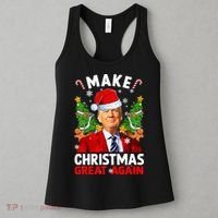 Make Christmas Great Again Funny Donald Trump Santa Xmas Women's Tank Top thumb 3